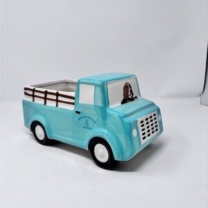 The Pioneer Woman Turquoise Ceramic Truck Planter with Dog Driver
